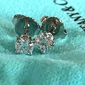 SOLD IN OUR STORE Tiffany & Co. Platinum Diamond Stud Earrings